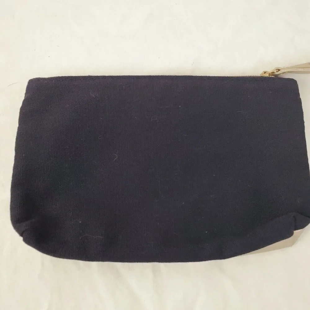 ipsy Makeup Zip‎ Cosmetic Bag Black & Gold Eyelashes